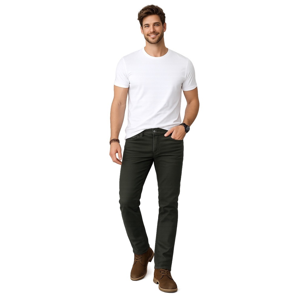 Express Men Slim Straight Hyper Stretch Jeans Olive Green 32x34 02847566